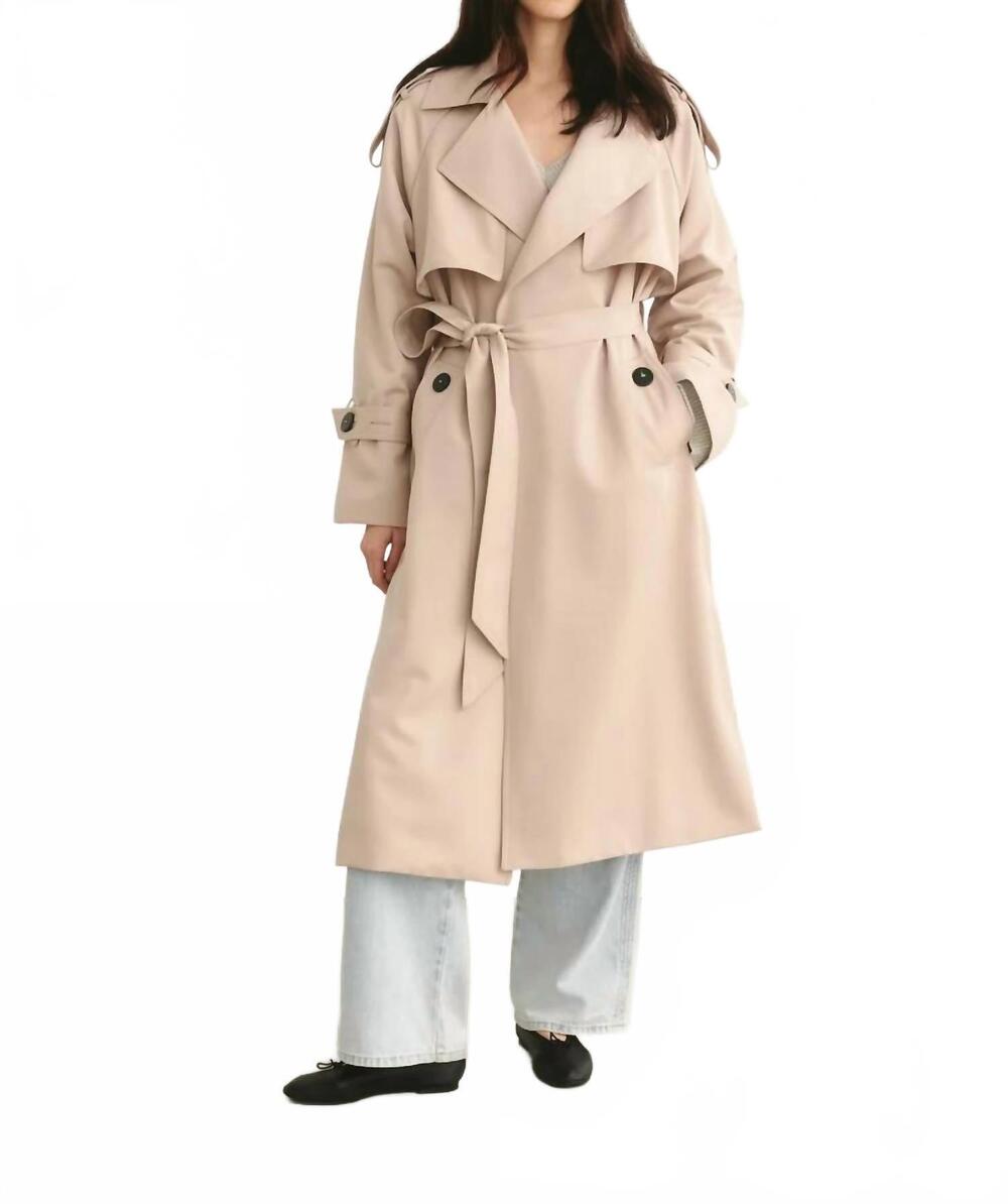 NEW SALVATORE FERRAGAMO wool trench coat in nude